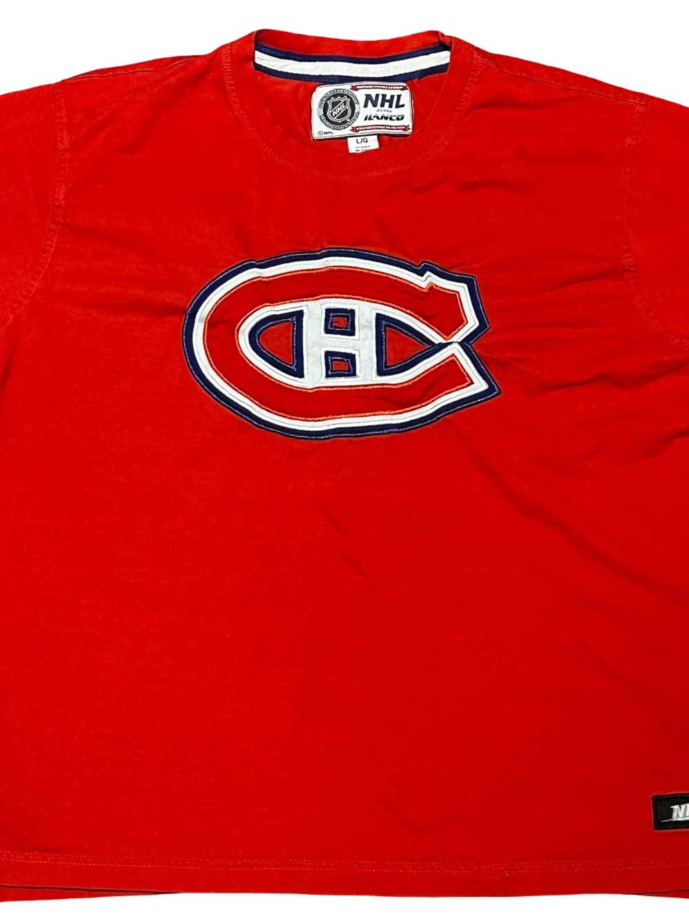NHL Red Tee with Navy & White Trim
